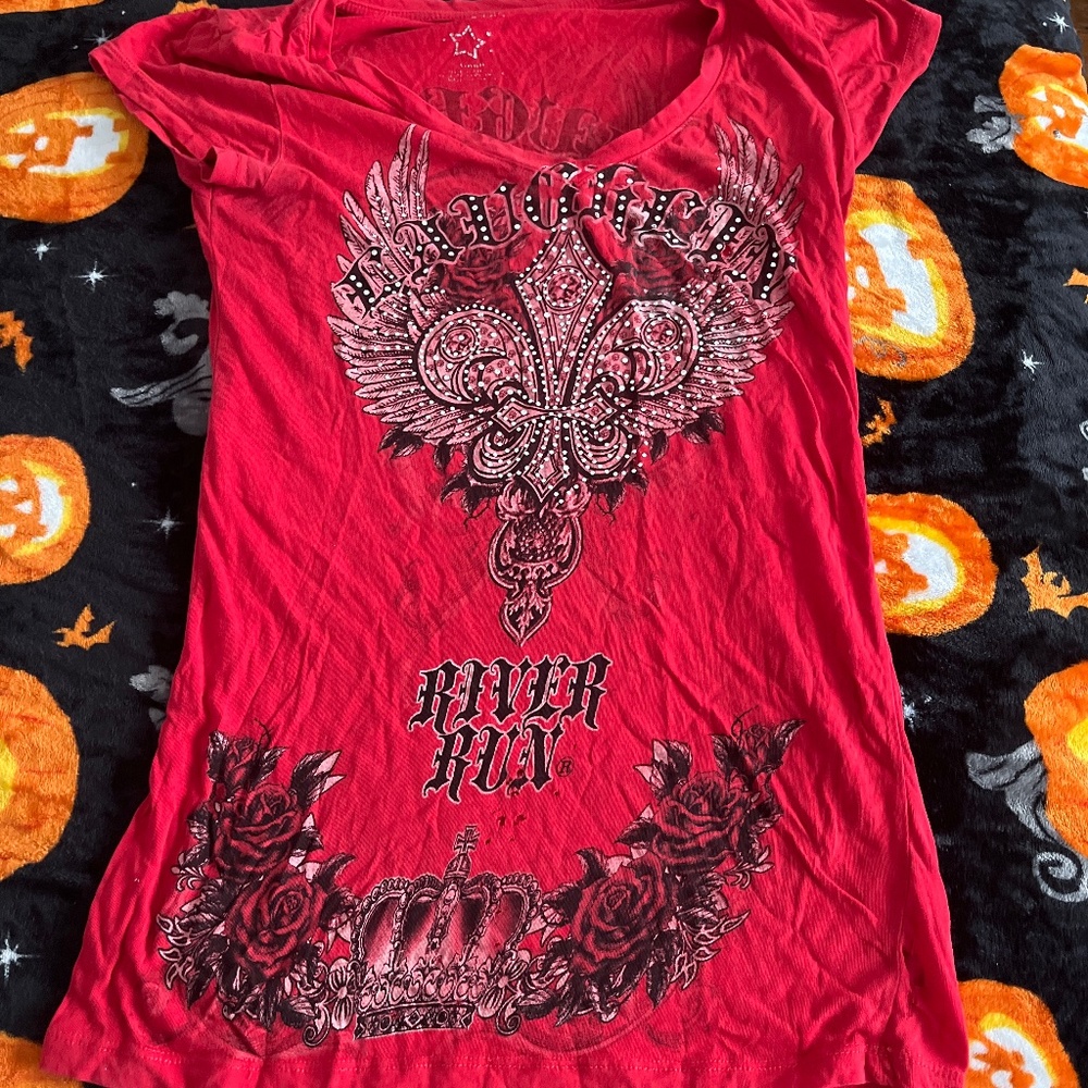 Red Y2K Graphic Short sleeve